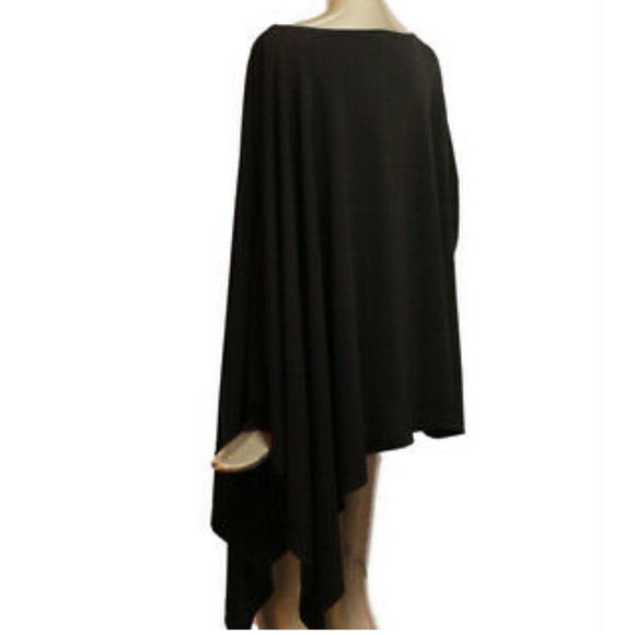 PLANET by Lauren G Black Asymmetric Jersey Tunic - Picture 5 of 14